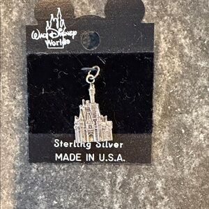 Disney Sterling Silver Castle Necklace Charm